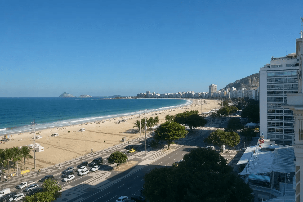 Apartamento com vista cinematográfica em Copacabana